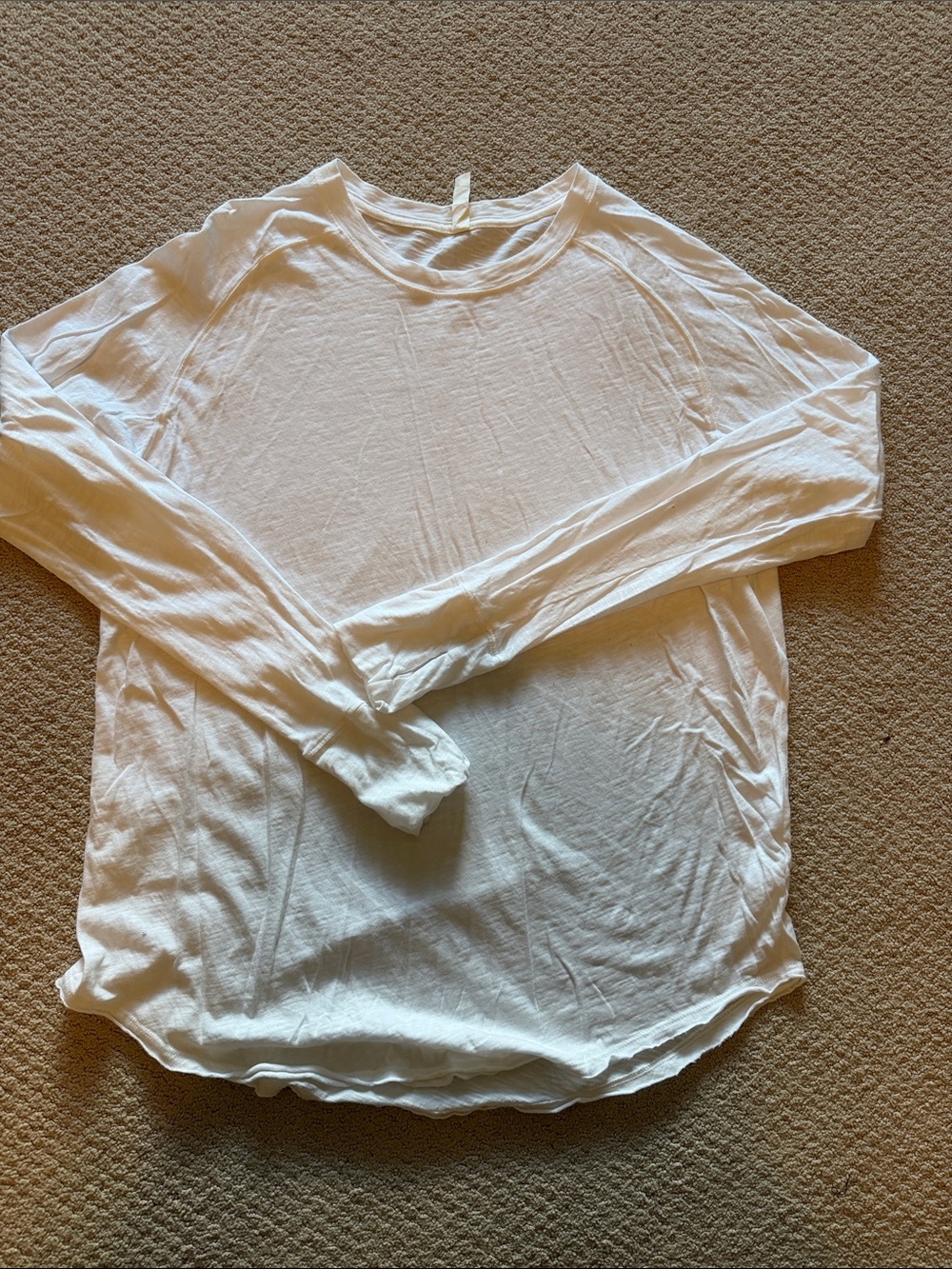 Zella White Long-Sleeve Crew Tee